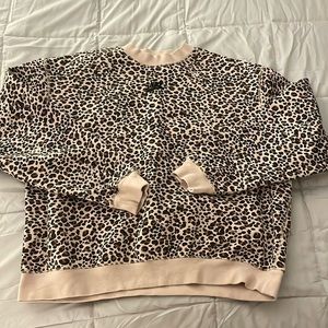 Nike cheetah print crew neck small